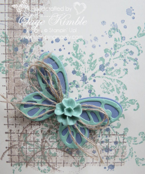 Detail of Timeless Textures background on handmade all-occasions card from Stamping Madly